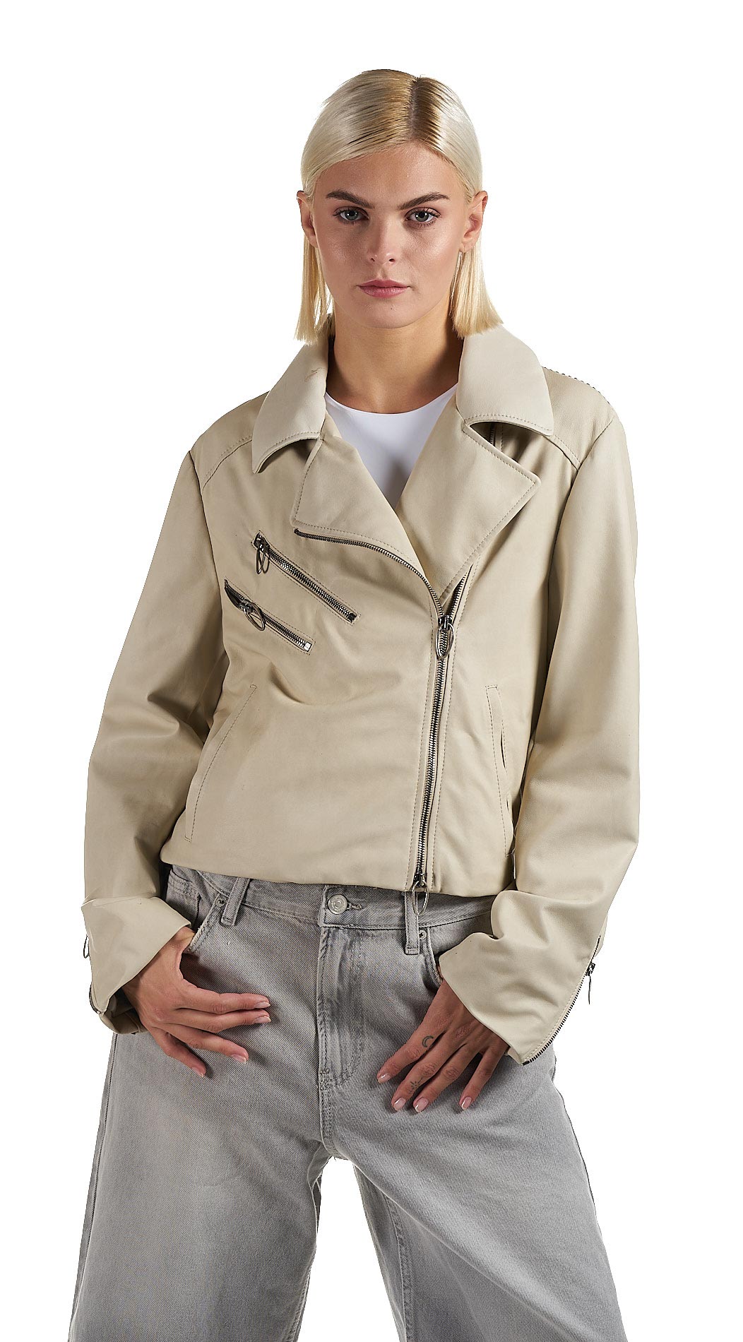 DANIELE BASTA LEATHER AND SILVER JACKET 